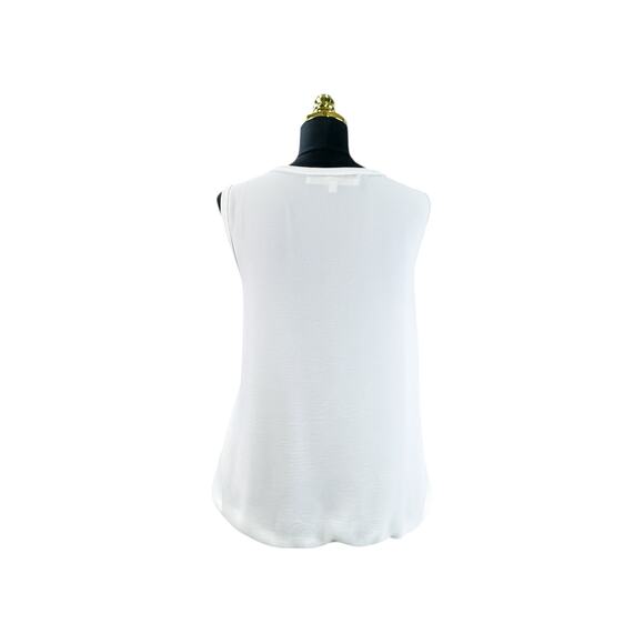 Max Studio White Flowy Tank Top Blouse with Bubble Hem - Women's Size XL - Picture 4 of 6